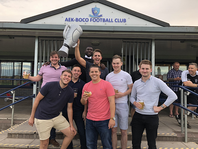 Image of the iO Associates charity football team