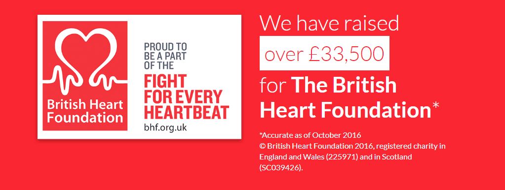 We have raised over £33,500 for the British Heart Foundation