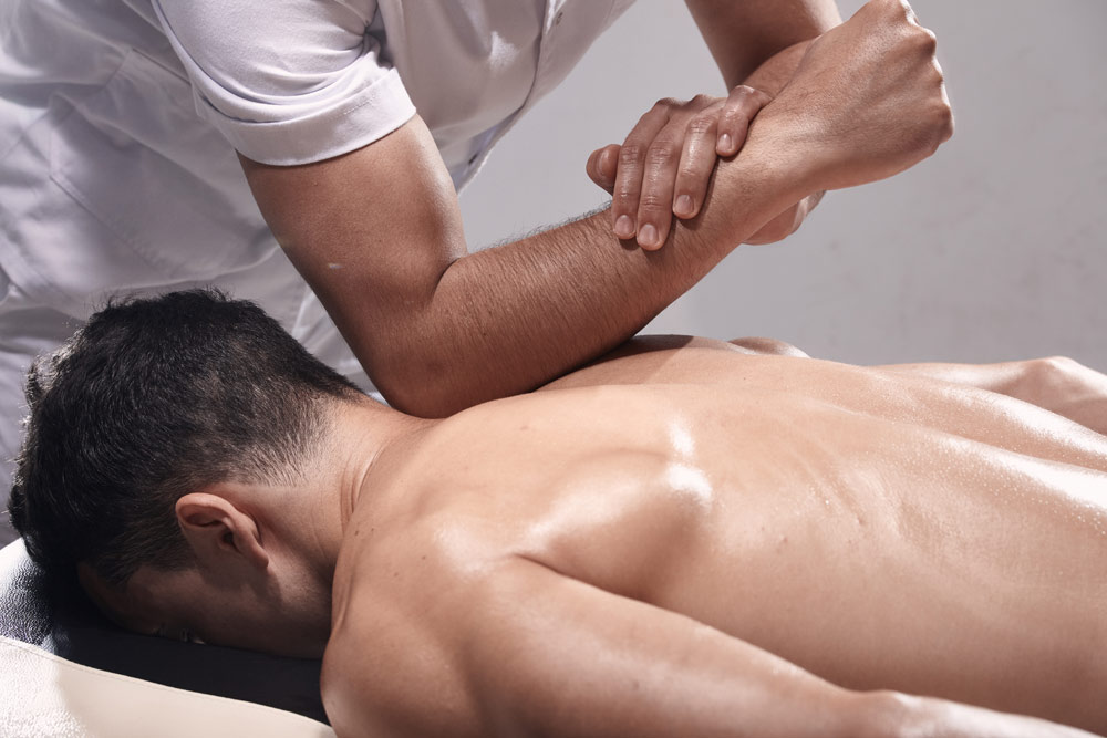 Man receiving a sports massage