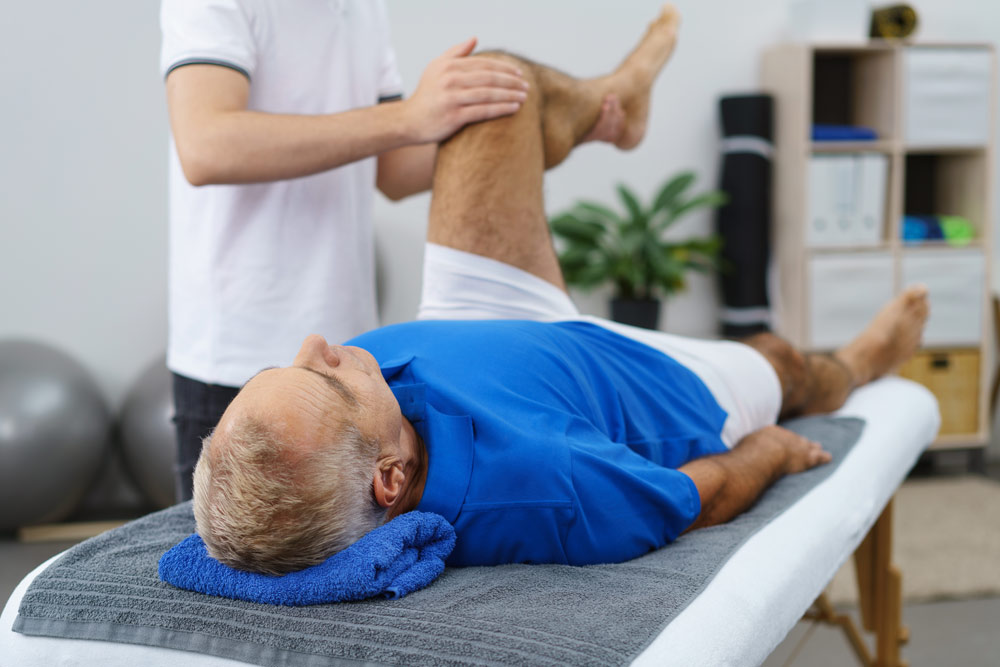 Man receiving a beneficial massage